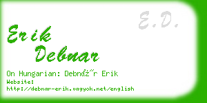 erik debnar business card